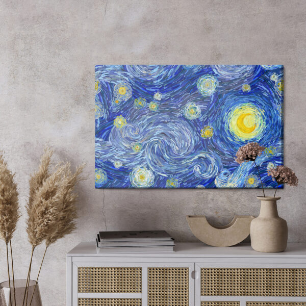 Obraz Na Płótnie Gwiaździste Niebo Na Styl Van Gogha - wzór na obrazie