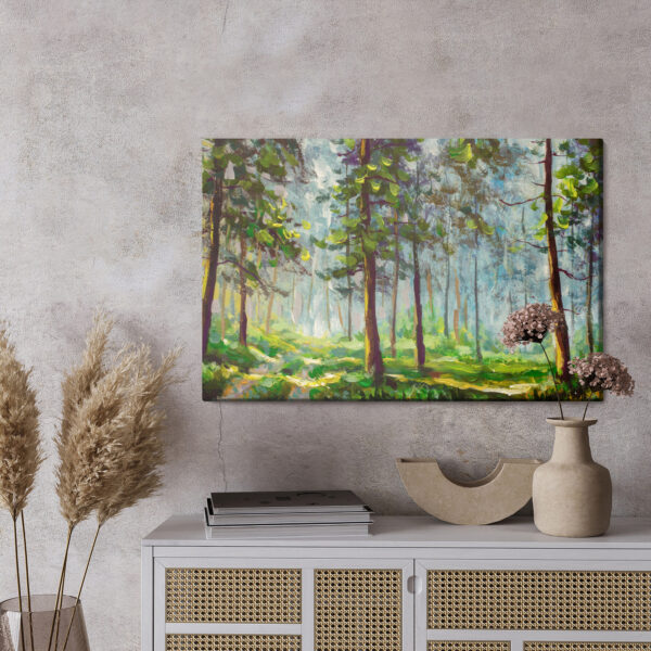 Obraz Na Płótnie Leśny Krajobraz Jak Malowany - wzór na obrazie