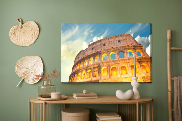 Obraz Na Płótnie Widok Z Dołu Na Koloseum - aranżacja mieszkania