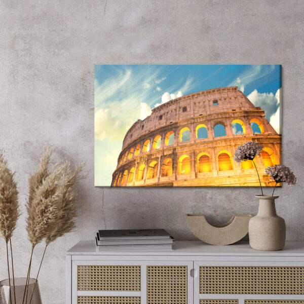 Obraz Na Płótnie Widok Z Dołu Na Koloseum - wzór na obrazie