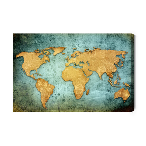 Obraz Na Płótnie Mapa Świata W Modnym Wydaniu - aranżacja