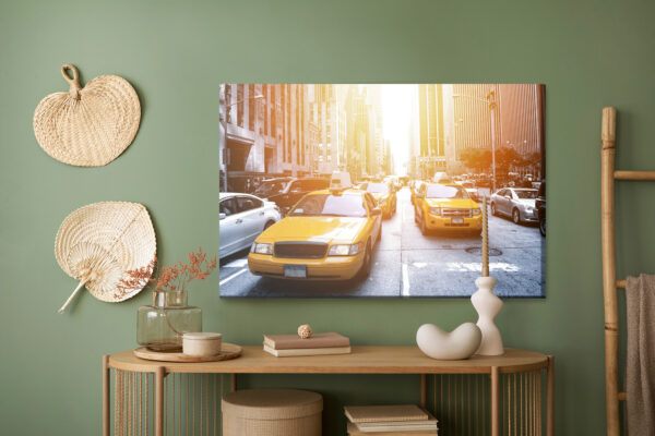 Obraz Na Płótnie Nowojorskie Taksówki 3D - aranżacja mieszkania
