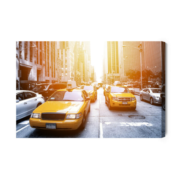 Obraz Na Płótnie Nowojorskie Taksówki 3D - aranżacja