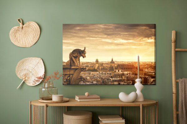 Obraz Na Płótnie Zachód Słońca W Paryżu - aranżacja mieszkania