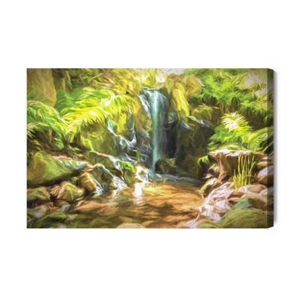 Obraz Na Płótnie Wodospad W Dżungli Jak Malowany - aranżacja
