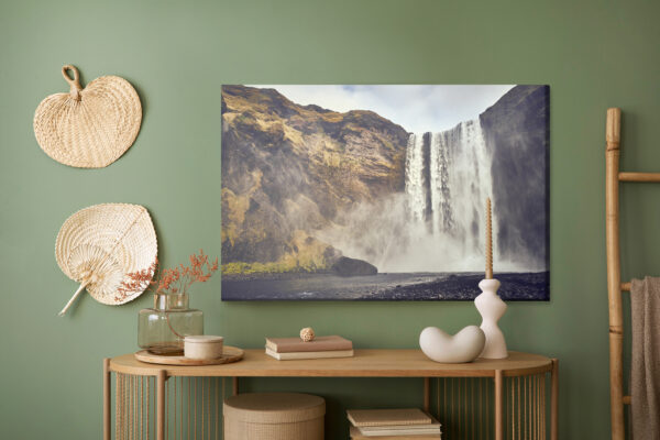 Obraz Na Płótnie Wodospad Skogafoss Na Islandii - aranżacja mieszkania