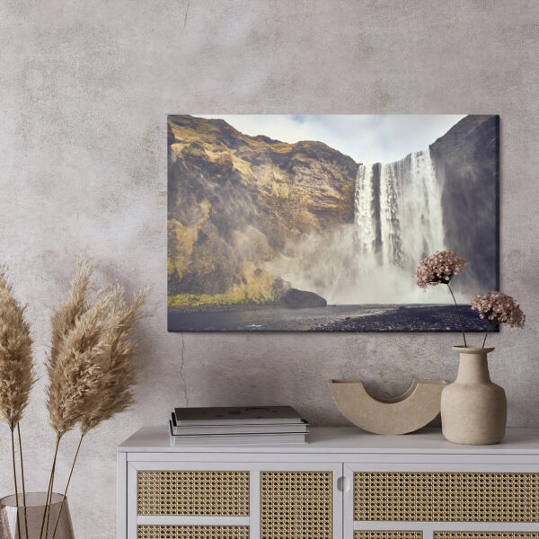Obraz Na Płótnie Wodospad Skogafoss Na Islandii - wzór na obrazie