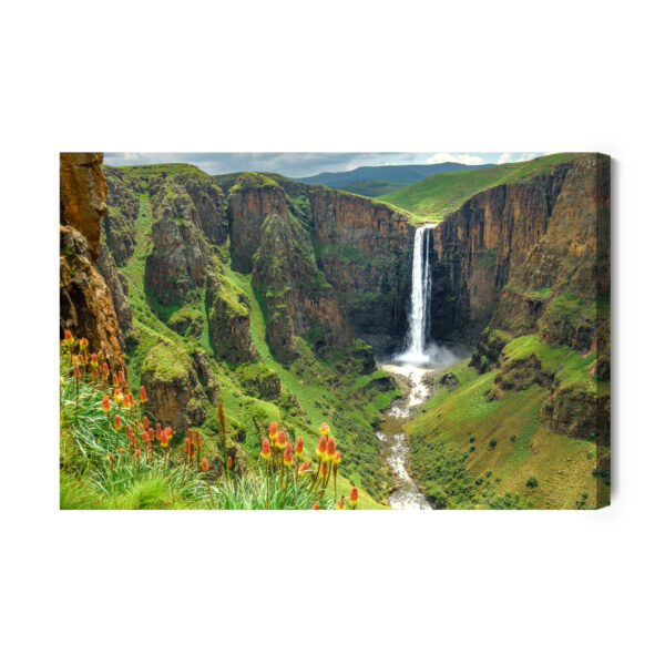 Obraz Na Płótnie Majestatyczny Wodospad W Lesotho - aranżacja