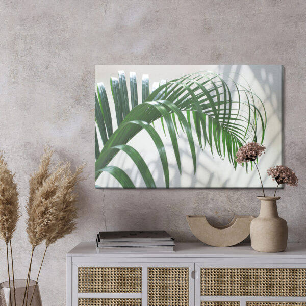Obraz Na Płótnie Zielony Liść Palmowy Z Efektem 3D - wzór na obrazie