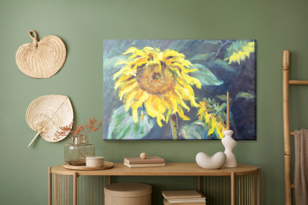 Obraz Na Płótnie Kwiaty Słonecznika Jak Namalowane - aranżacja mieszkania