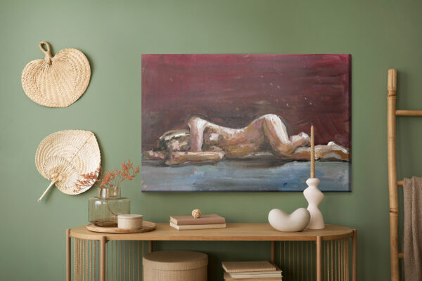 Obraz Na Płótnie Kobieta Malowana Farbami Olejnymi - aranżacja mieszkania