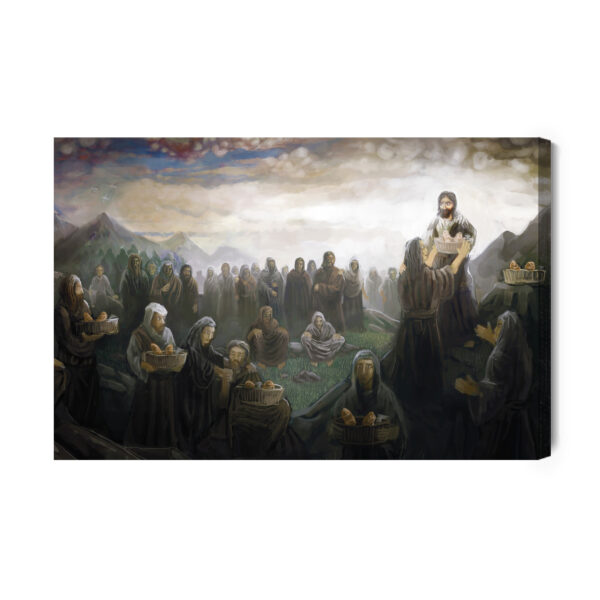Obraz Na Płótnie Jezus Karmi Tysiące Ludzi - aranżacja