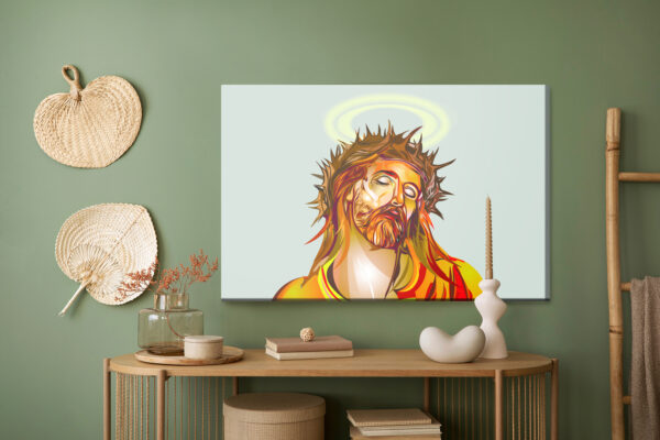 Obraz Na Płótnie Portret Chrystusa - aranżacja mieszkania