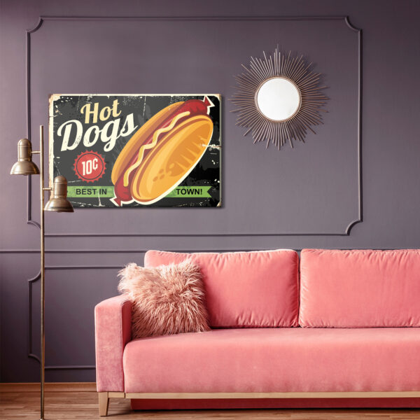 Obraz Na Płótnie Hot Dogi W Stylu Vintage - aranżacja salon