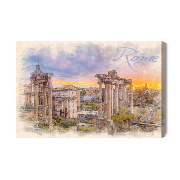 Obraz Na Płótnie Namalowany Rzym - aranżacja