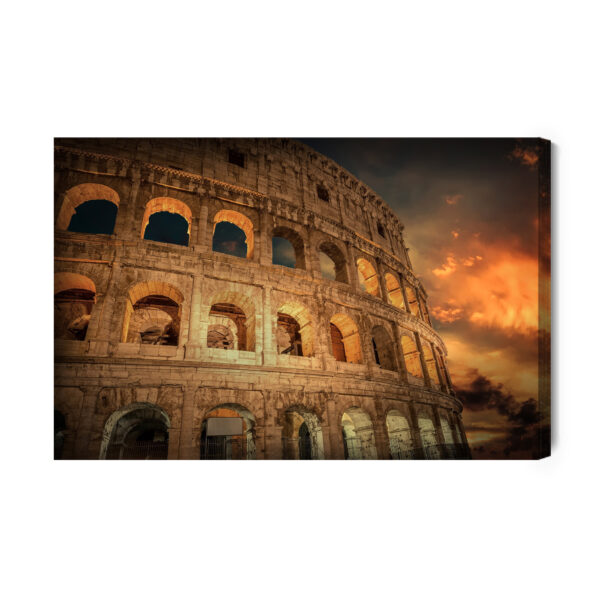 Obraz Na Płótnie Rzymskie Koloseum Nocą - aranżacja