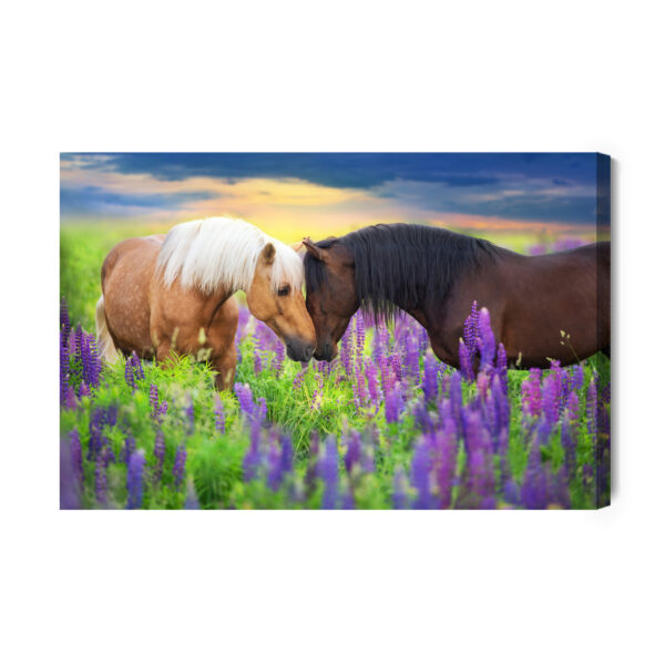 Obraz Na Płótnie Zakochane Konie W Kwiatach - aranżacja