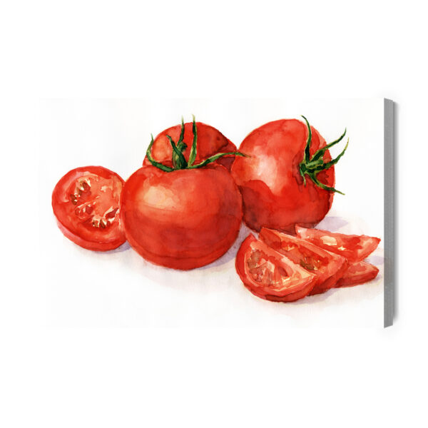 Obraz Na Płótnie Pomidory Malowane Akwarelą - aranżacja