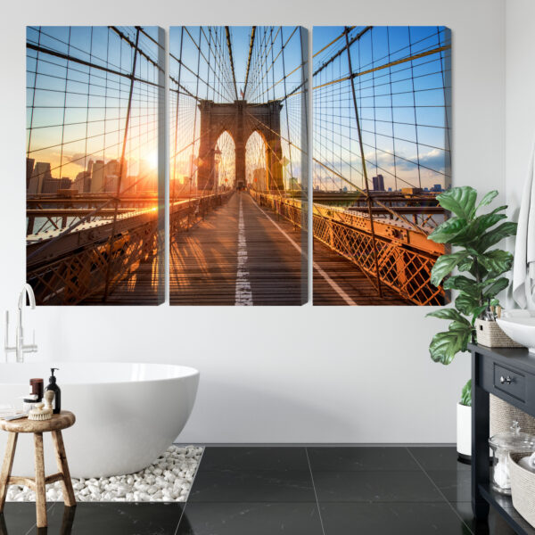 Obraz Wieloczęściowy Most Brookliński W Nowym Jorku - aranżacja mieszkania