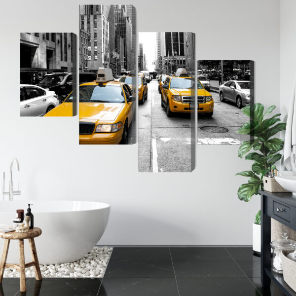 Obraz Wieloczęściowy Taksówki W Nowym Jorku - aranżacja mieszkania