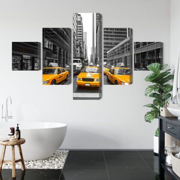 Obraz Wieloczęściowy Żółte Taksówki W Nowym Jorku - aranżacja mieszkania