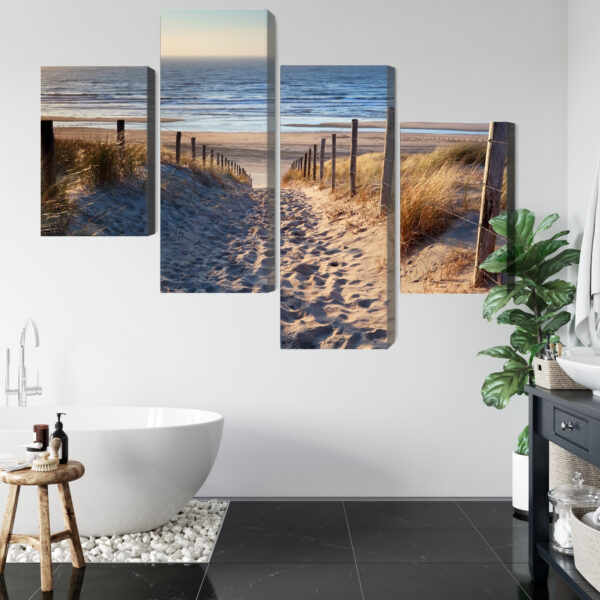 Obraz Wieloczęściowy Plaża Nad Morzem Północnym 3D - aranżacja mieszkania