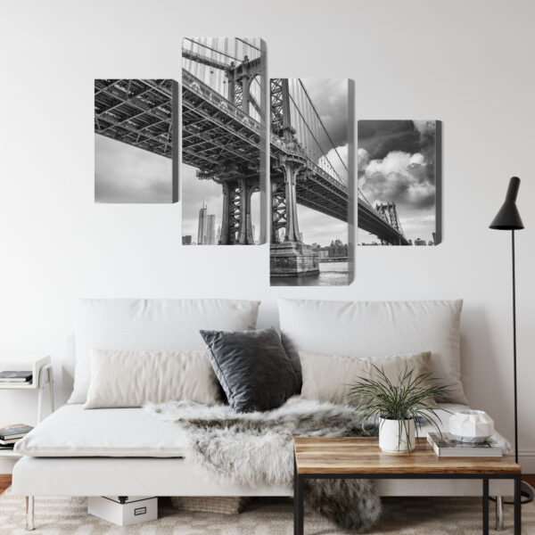 Obraz Wieloczęściowy Most Manhattan W Nowym Jorku - aranżacja salon