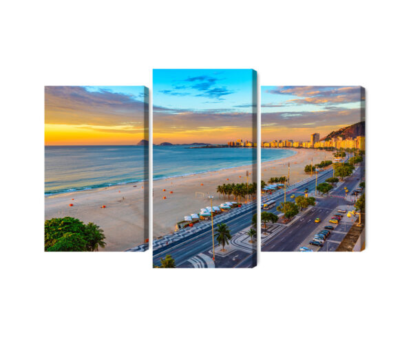 Obraz Wieloczęściowy Widok Na Wschód Słońca Plaży Copacabana I Avenida - aranżacja
