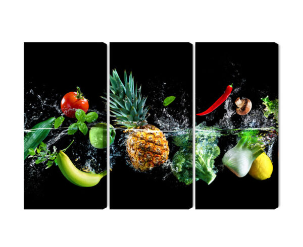 Obraz Wieloczęściowy Świeże Warzywa W Wodzie - aranżacja