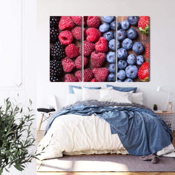 Obraz Wieloczęściowy Świeże Słodkie Owoce - wzór na obrazie