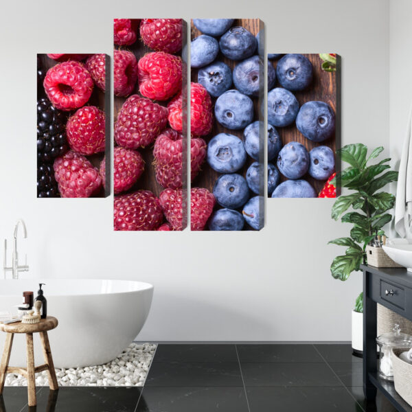 Obraz Wieloczęściowy Świeże Słodkie Owoce - aranżacja mieszkania