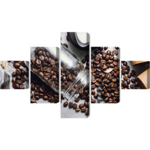 Obraz Wieloczęściowy Składniki Do Przygotowania Kawy - aranżacja
