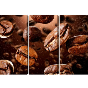 Obraz Wieloczęściowy Brązowe Ziarna Kawy - aranżacja