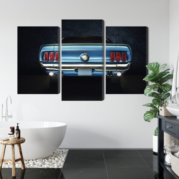 Obraz Wieloczęściowy Tył Starego Forda Mustanga - aranżacja mieszkania