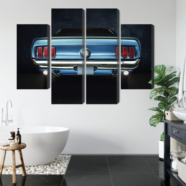 Obraz Wieloczęściowy Tył Starego Forda Mustanga - aranżacja mieszkania