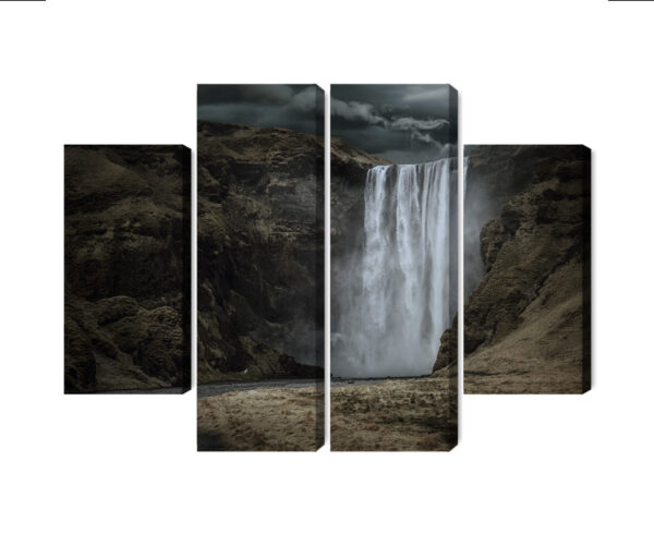 Obraz Wieloczęściowy Majestatyczny Wodospad Skógafoss - aranżacja