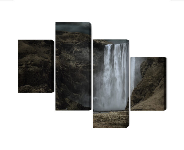 Obraz Wieloczęściowy Majestatyczny Wodospad Skógafoss - aranżacja