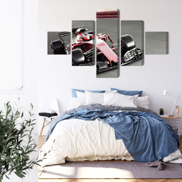 Obraz Wieloczęściowy Samochód Formuły 1 Na Torze - wzór na obrazie