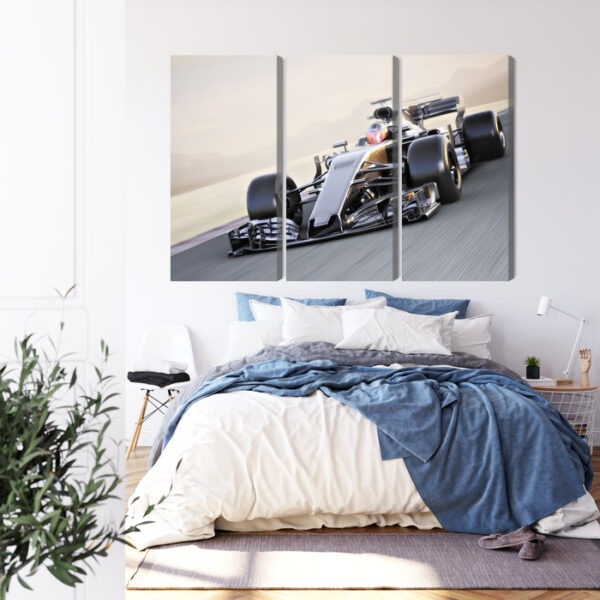 Obraz Wieloczęściowy Samochód Formuły 1 Na Torze Wyścigowym - wzór na obrazie