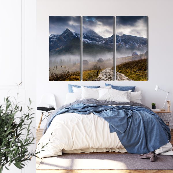 Obraz Wieloczęściowy Mglisty Krajobraz Z Halą Gąsienicową W Tatrach - wzór na obrazie