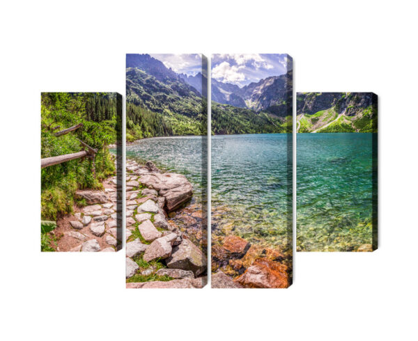 Obraz Wieloczęściowy Widok 3D Jeziora W Tatrach - aranżacja