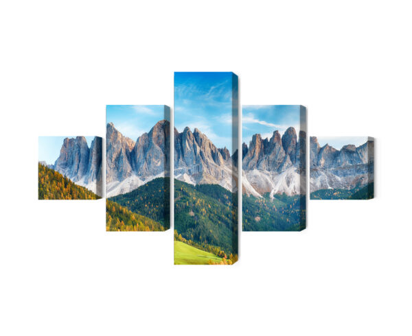 Obraz Wieloczęściowy Pasmo Górskie Dolomity We Włoszech - aranżacja