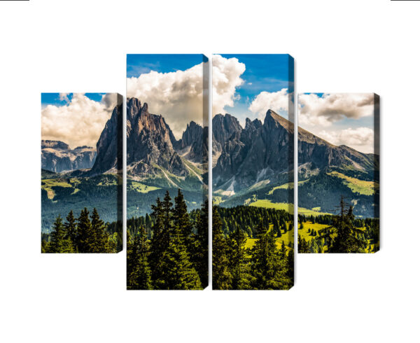 Obraz Wieloczęściowy Widok Włoskich Dolomitów 3D - aranżacja