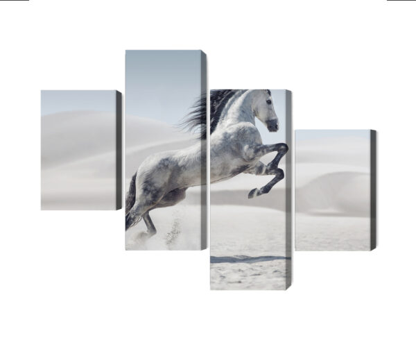 Obraz Wieloczęściowy Koń Na Pustyni 3D - aranżacja