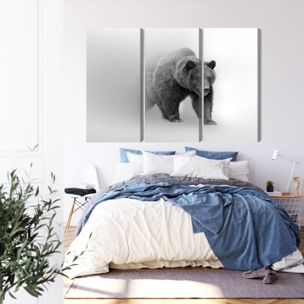 Obraz Wieloczęściowy Niedźwiedź We Mgle 3D - wzór na obrazie