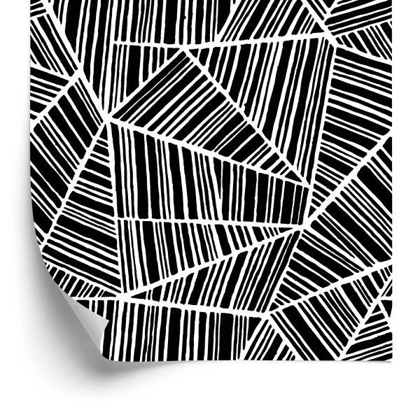 Tapeta Czarno-Białe Wzory Geometryczne - wzór