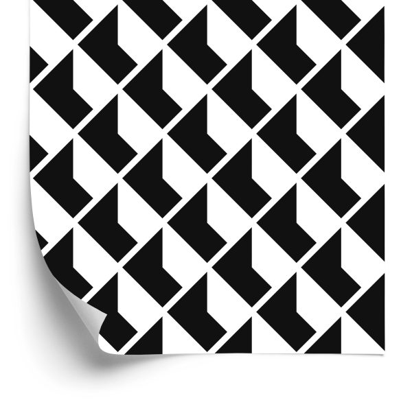 Tapeta Czarno - Białe Wzory Geometryczne - wzór