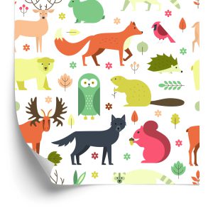 Tapeta Dla Dzieci – Cudowne Zwierzątka Leśne - wzór