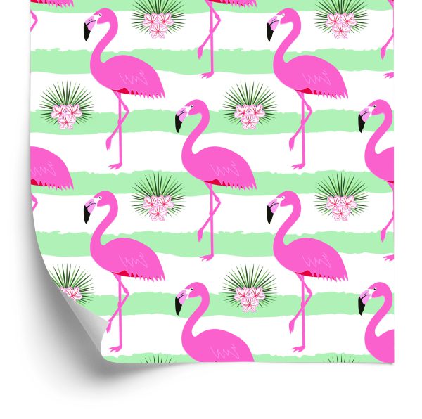 Tapeta Dla Dzieci - Różowe Flamingi - wzór
