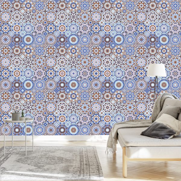 Tapeta Kolorowa Mozaika W Stylu Arabskim - aranżacja